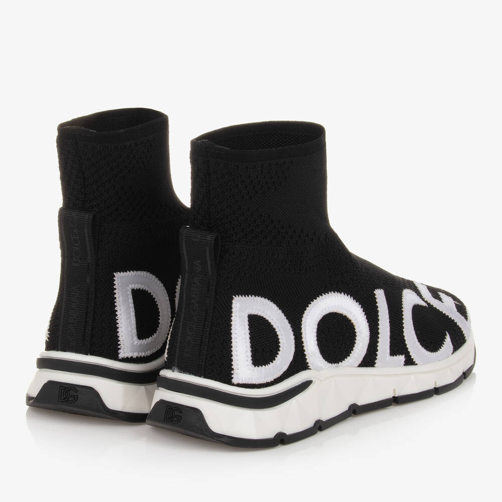 Dolce & Gabbana-Teen Black Sock Trainers | Childrensalon