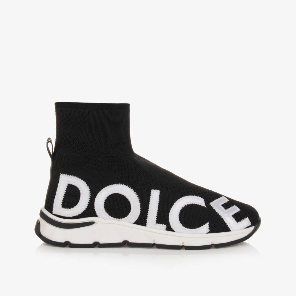 Dolce & Gabbana-Teen Black Sock Trainers | Childrensalon