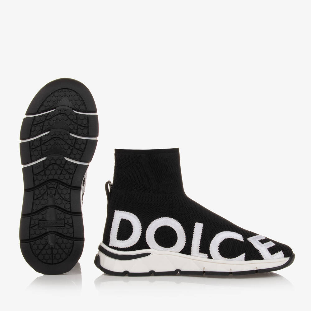 Dolce & Gabbana-Teen Black Sock Trainers | Childrensalon