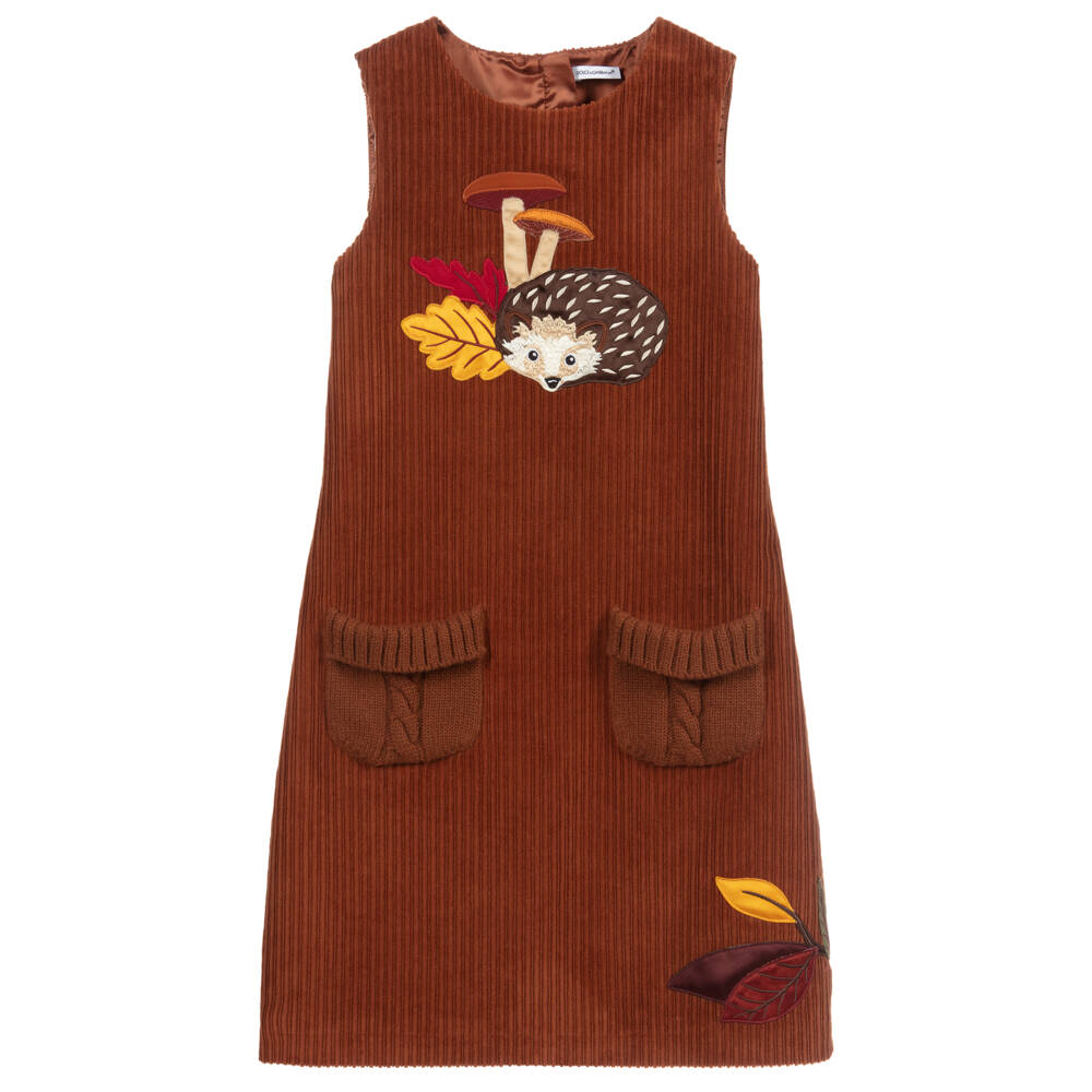 Dolce & Gabbana - Teen Brown Corduroy Dress | Childrensalon Dolce & Gabbana - Teen Brown Corduroy Dress | Childrensalon