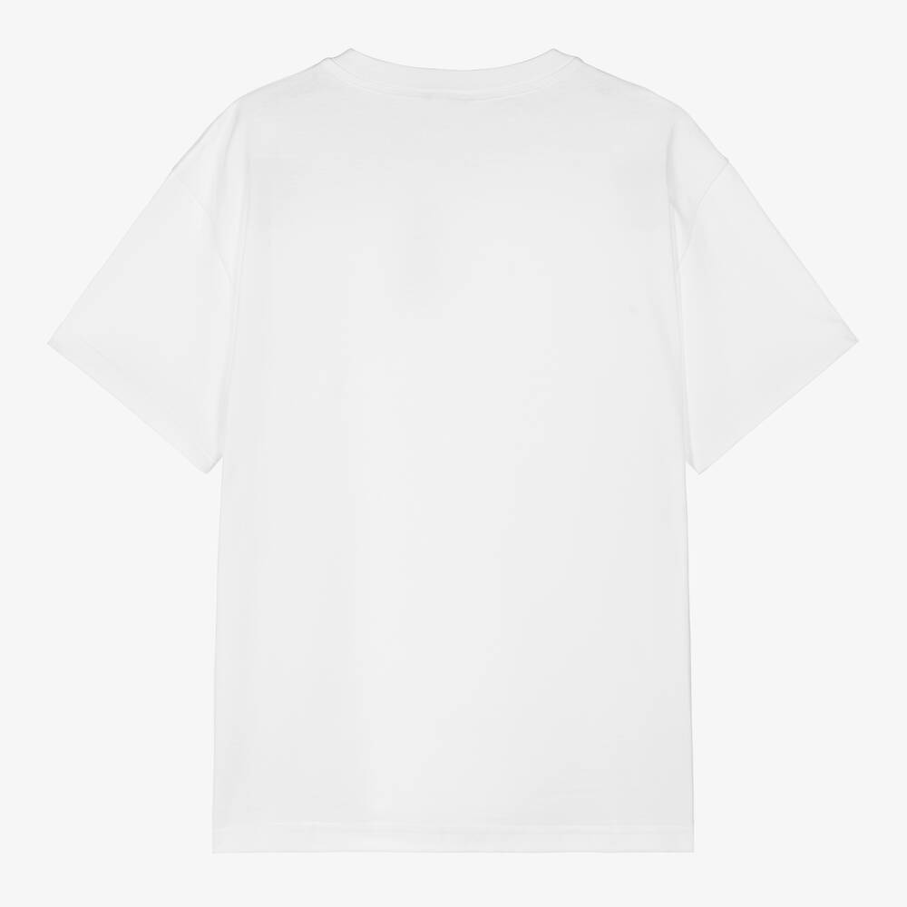Dolce & Gabbana-Белая футболка из хлопкового джерси для подростков | Childrensalon