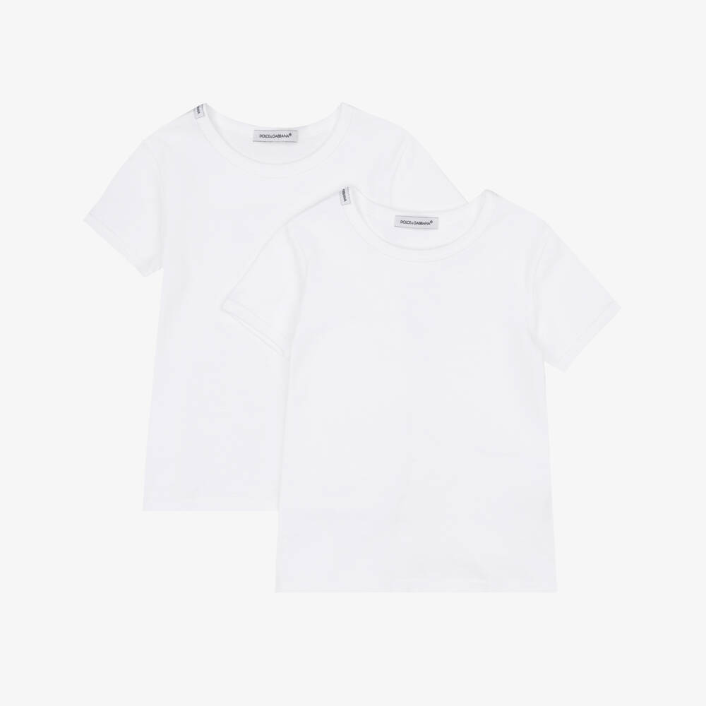Dolce & Gabbana-Белые хлопковые футболки (2шт.) | Childrensalon