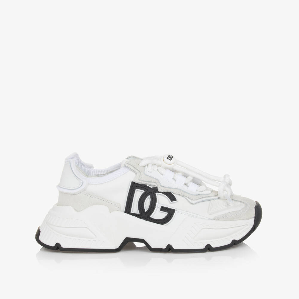Dolce & Gabbana-White Daymaster DG Trainers | Childrensalon