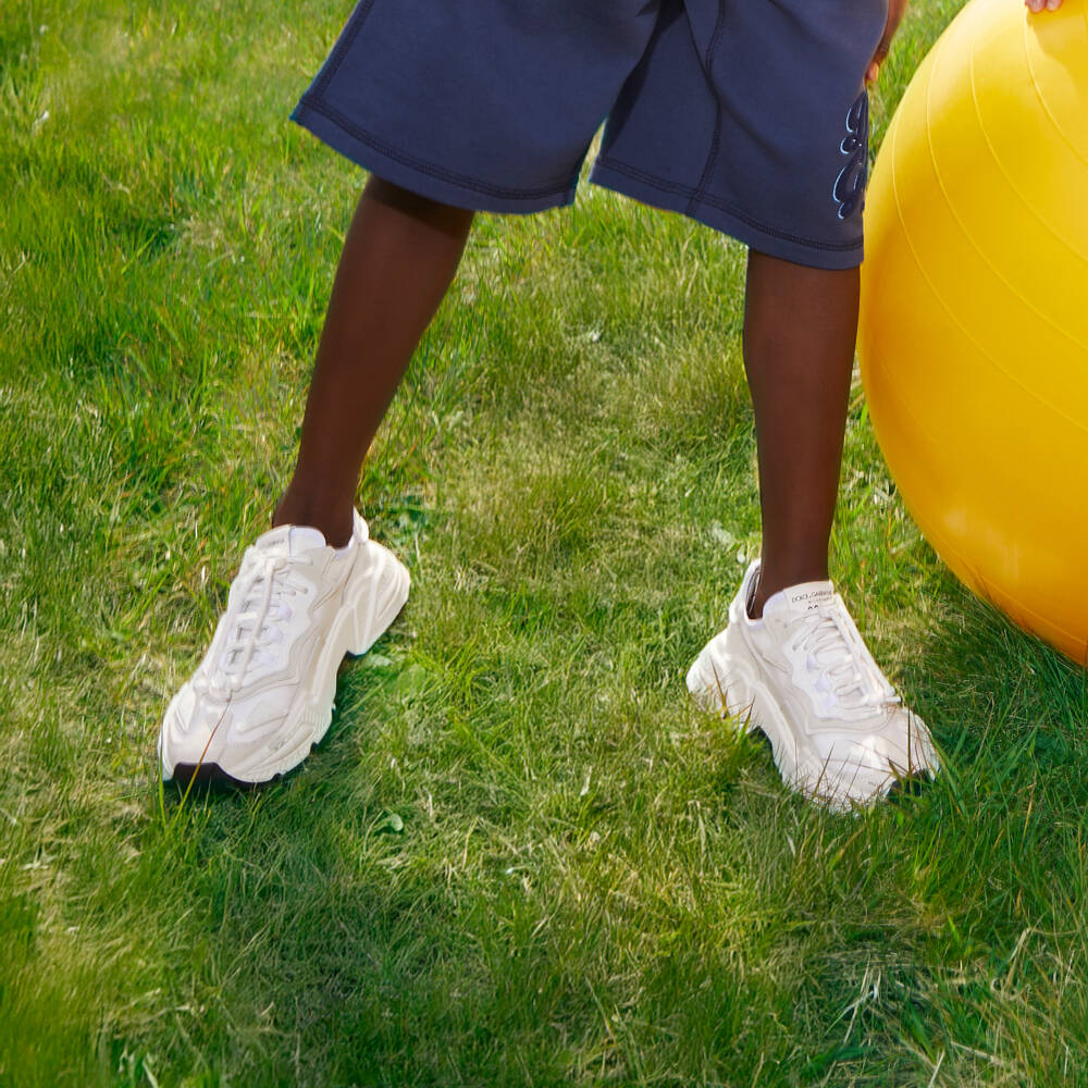 Dolce & Gabbana - White Daymaster DG Trainers | Childrensalon