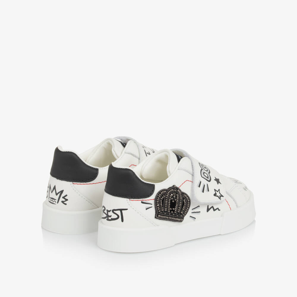 Dolce & Gabbana - White Leather King Doodle Trainers
