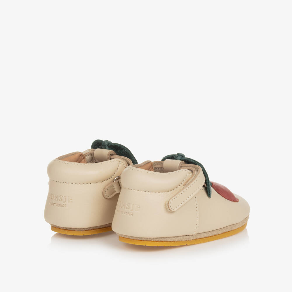 Donsje-Baby Girls Ivory Leather Pre-Walker Shoes | Childrensalon