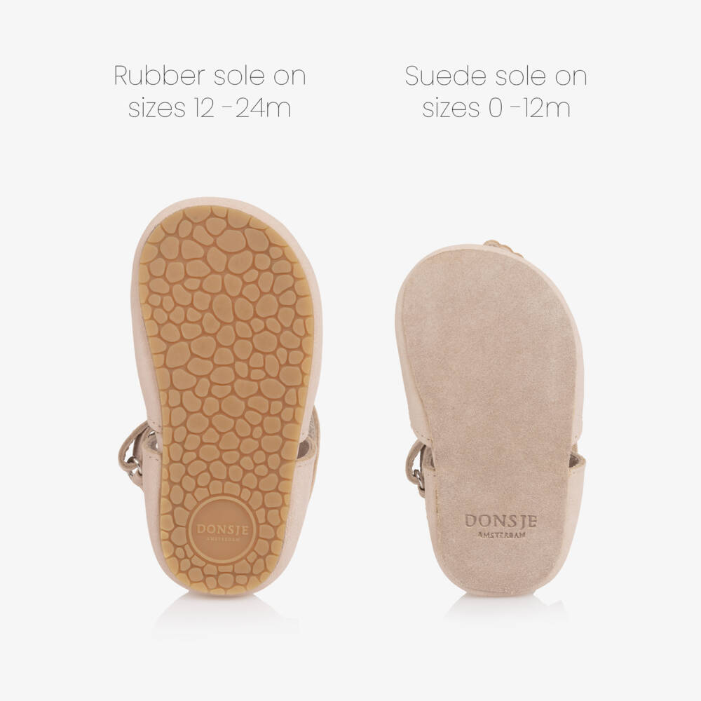 Donsje-Baby Girls Pale Pink Leather Hummingbird Pre-Walker Shoes | Childrensalon