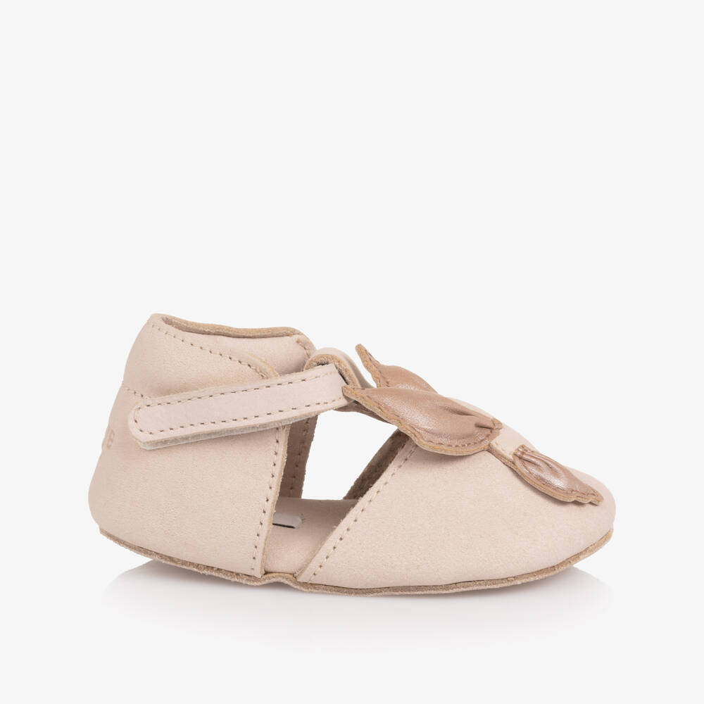 Donsje-Baby Girls Pale Pink Leather Hummingbird Pre-Walker Shoes | Childrensalon