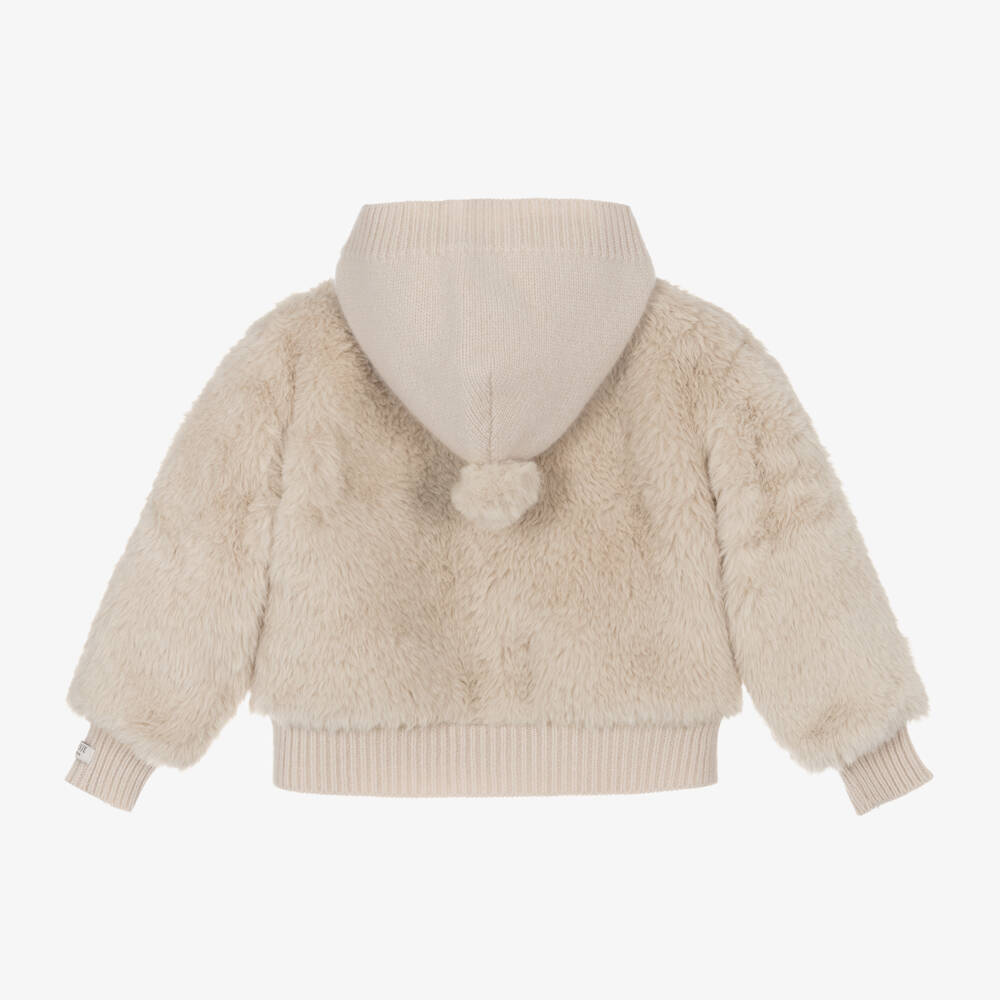 Donsje-Beige Faux Fur Jacket | Childrensalon