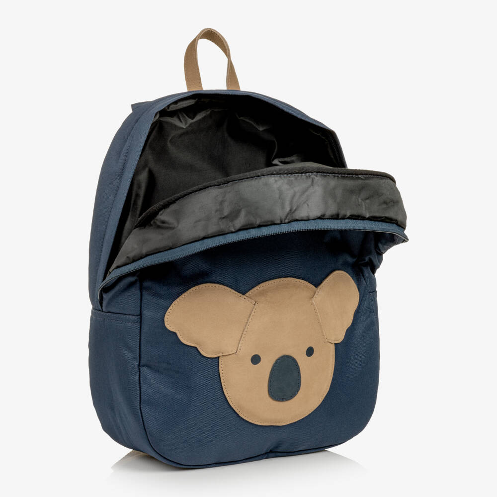 Donsje-Boys Navy Blue Koala Backpack (36cm) | Childrensalon