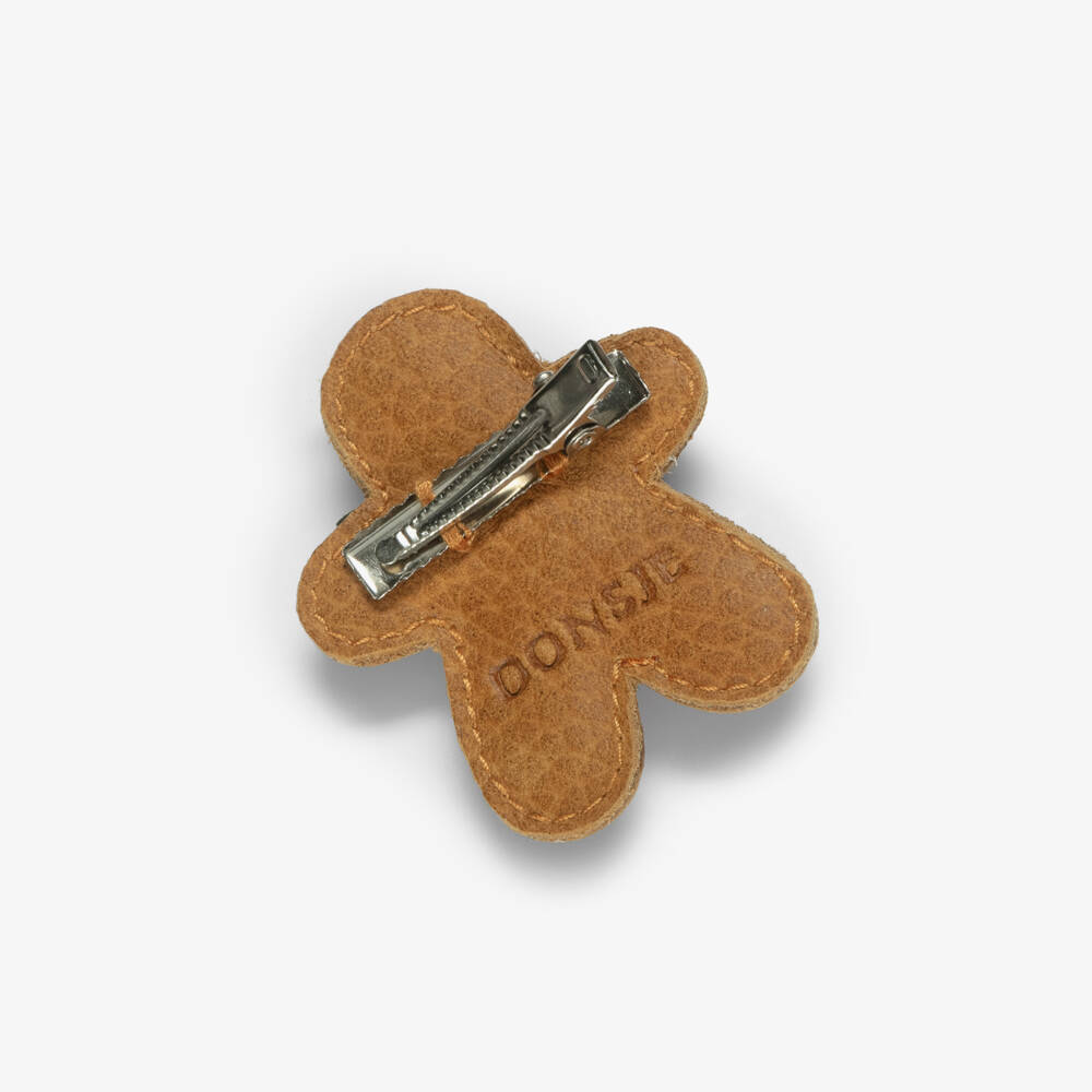 Donsje-Brown Gingerbread Man Hair Clip (5cm) | Childrensalon