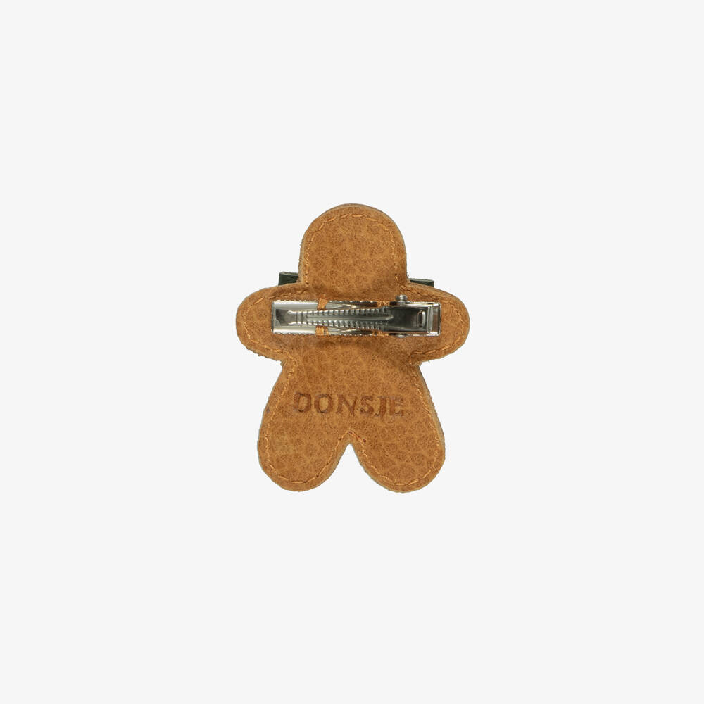 Donsje-Brown Gingerbread Man Hair Clip (5cm) | Childrensalon