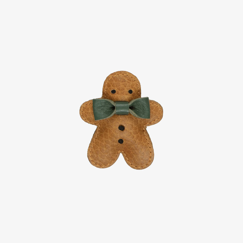 Donsje-Brown Gingerbread Man Hair Clip (5cm) | Childrensalon
