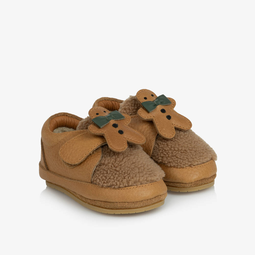 Donsje-Brown Gingerbread Pre Walker Shoes | Childrensalon