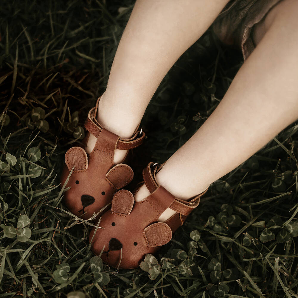 Donsje-Brown Leather Baby Shoes | Childrensalon