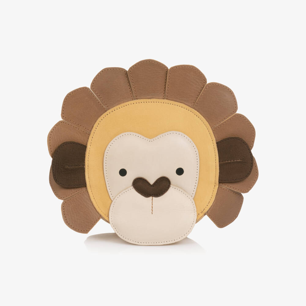 Donsje-Brown Leather Orangutan Backpack (14cm) | Childrensalon