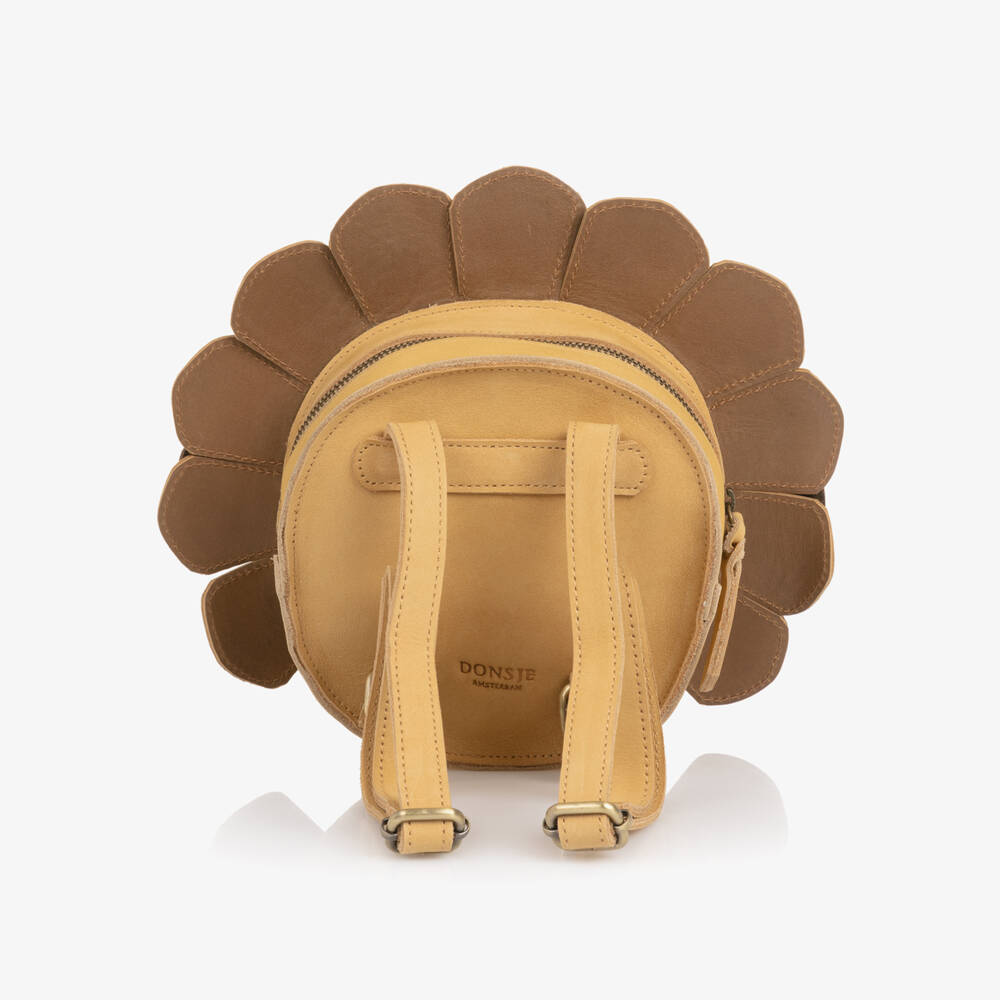 Donsje-Brown Leather Orangutan Backpack (14cm) | Childrensalon