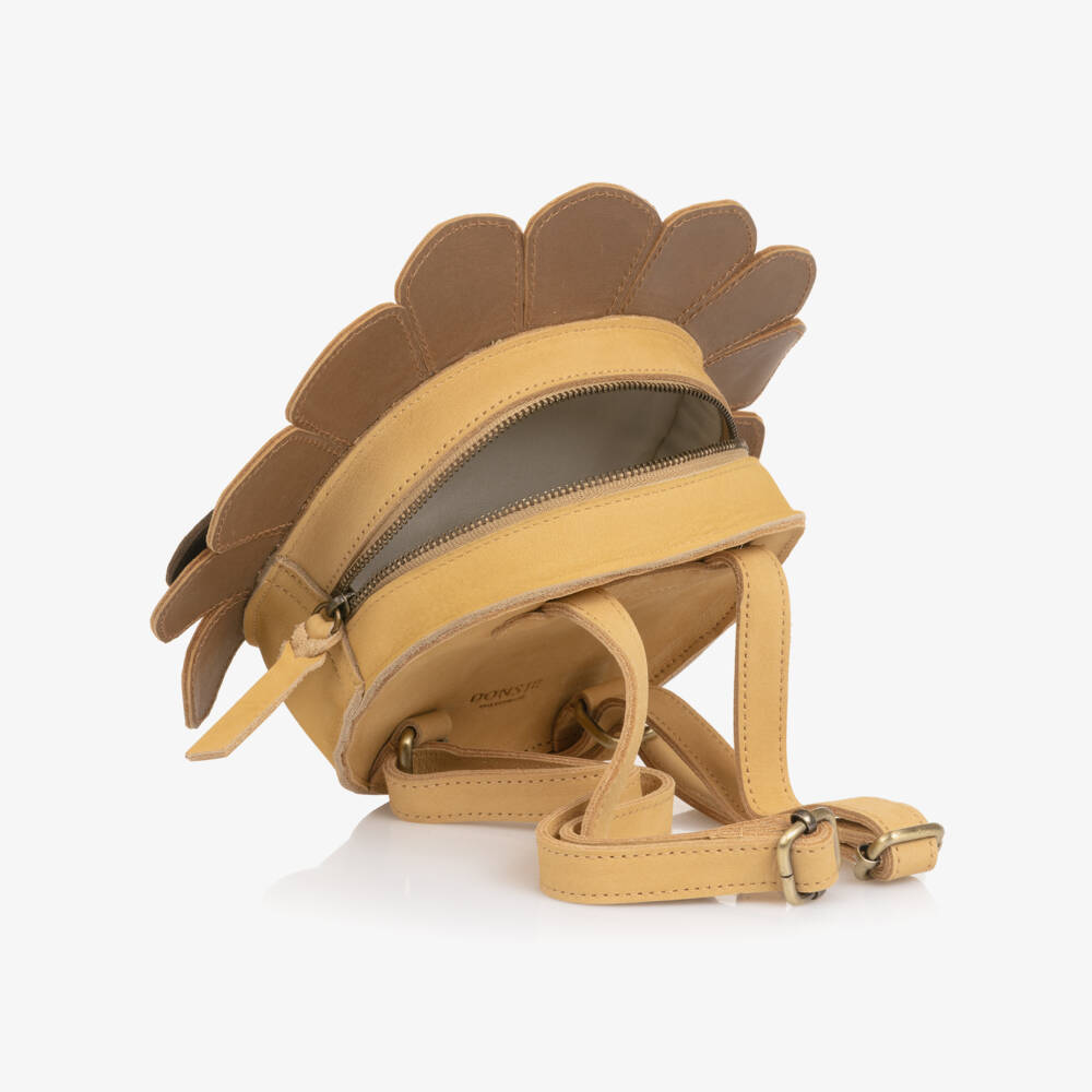 Donsje-Brown Leather Orangutan Backpack (14cm) | Childrensalon