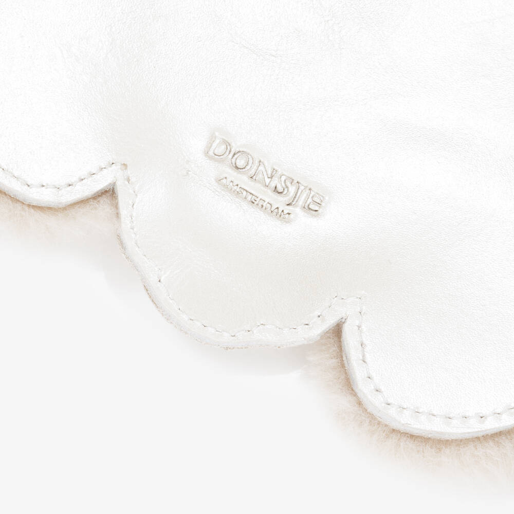 Donsje-Girls Beige Leather Poodle Purse (17cm) | Childrensalon