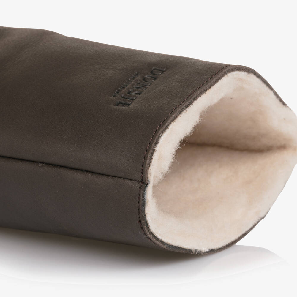 Donsje-Сапоги Daffy коричневые кожаные с бахромой для девочек | Childrensalon