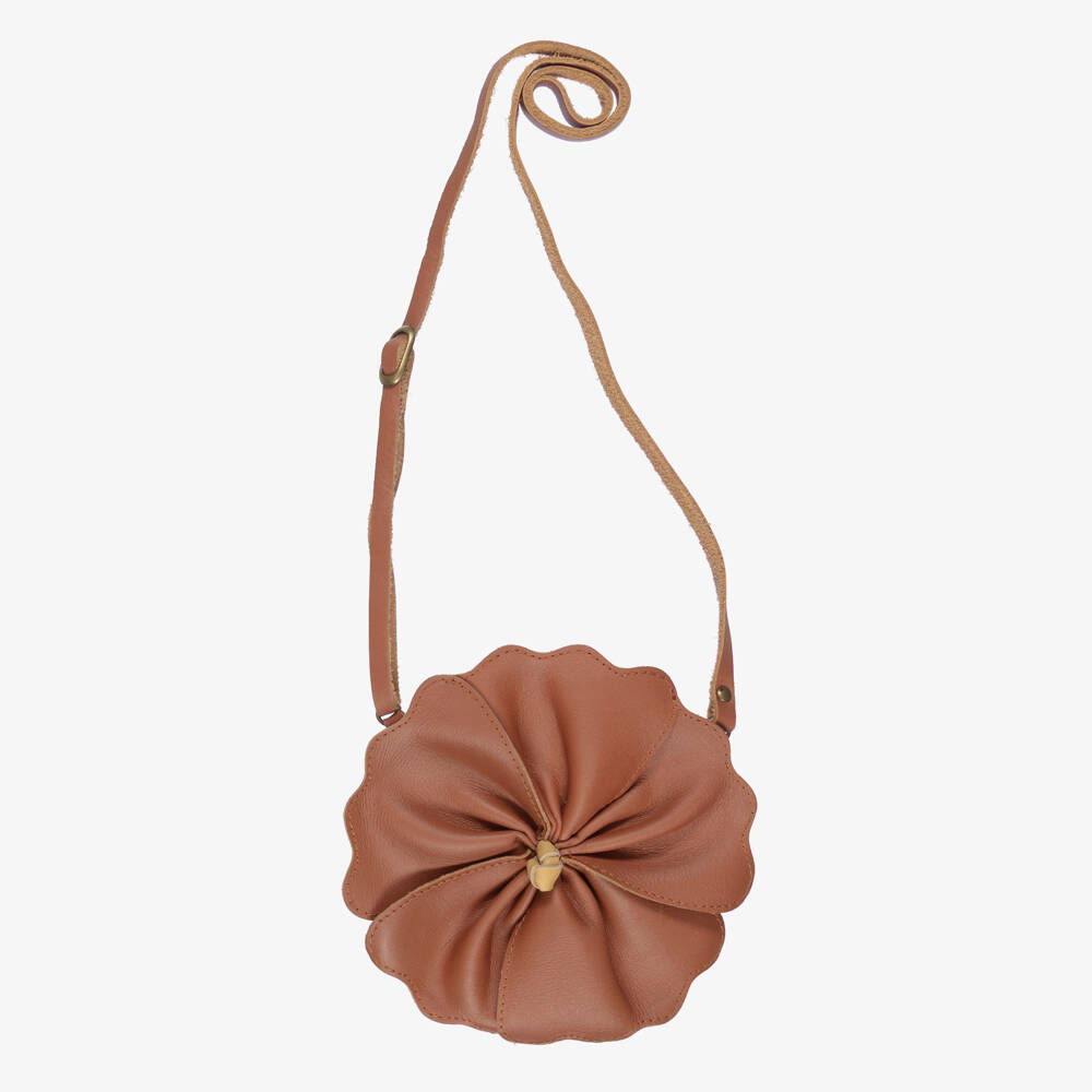 Donsje-حقيبة جلد لون بني للبنات (16 سم) | Childrensalon