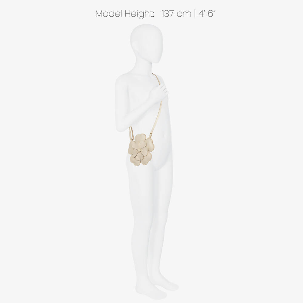 Donsje-Girls Cream Leather Buttercup Purse (14cm) | Childrensalon