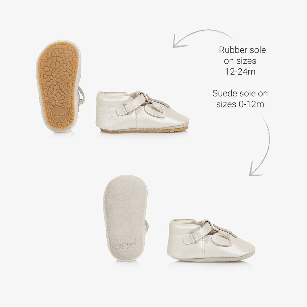 Donsje-Girls Ivory Leather Unicorn Pre-Walkers | Childrensalon
