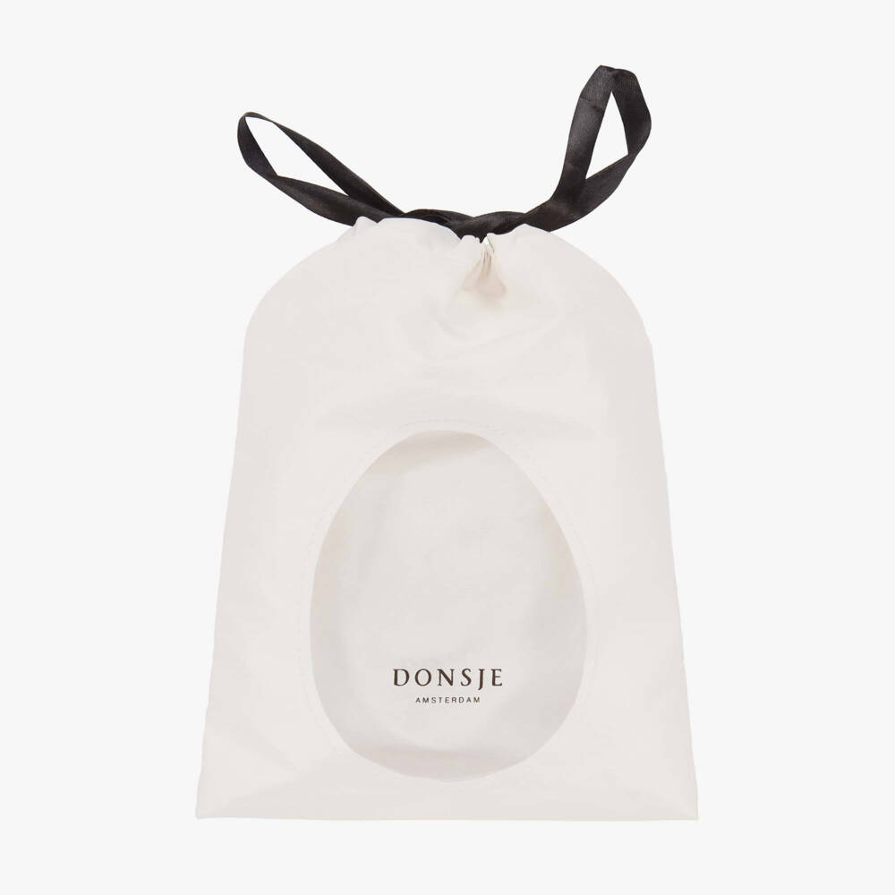 Donsje-Girls Ivory & Pink Leather Kitten Purse (13cm) | Childrensalon
