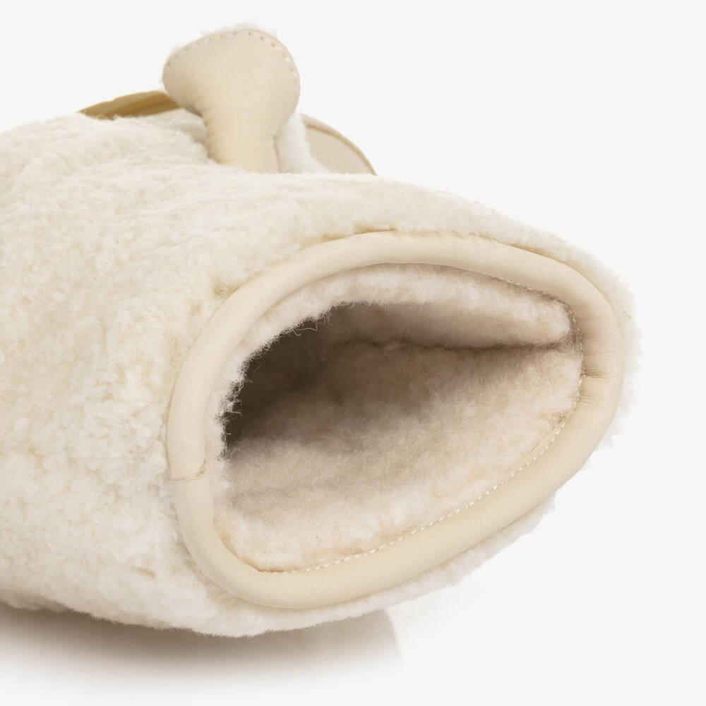 Donsje-Ботинки Wadou Lammy кремовые кожаные флисовые для девочек | Childrensalon