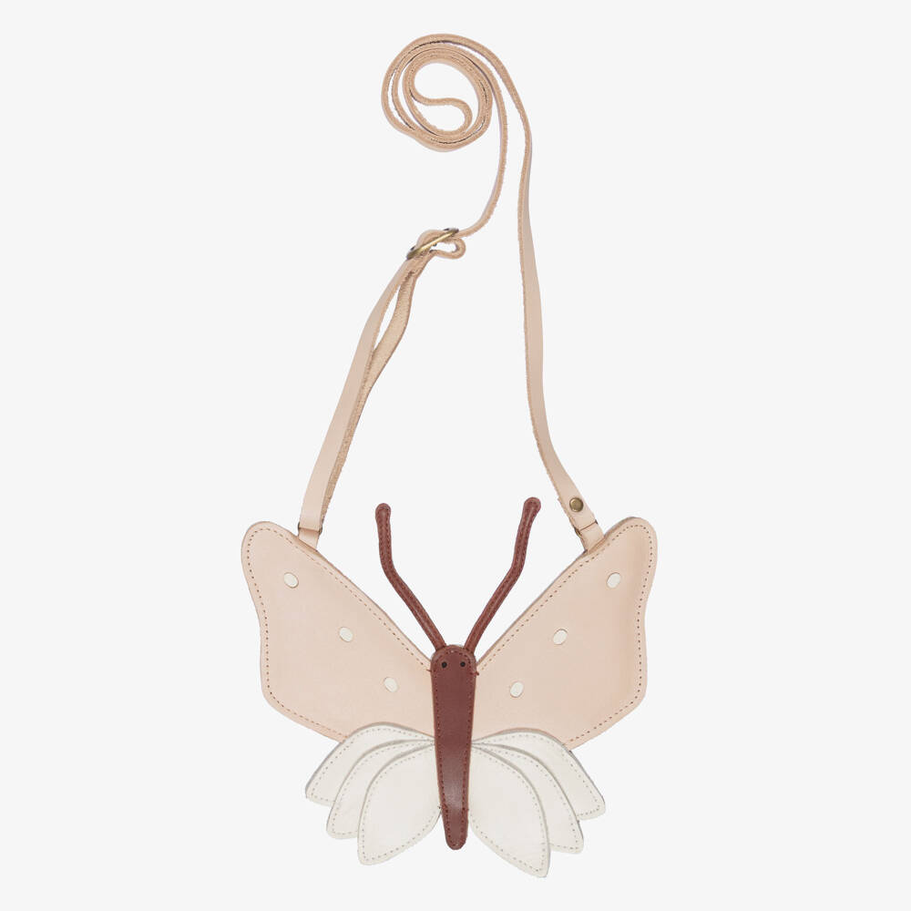 Donsje-حقيبة فراشة جلد لون زهري فاتح للبنات (17 سم) | Childrensalon