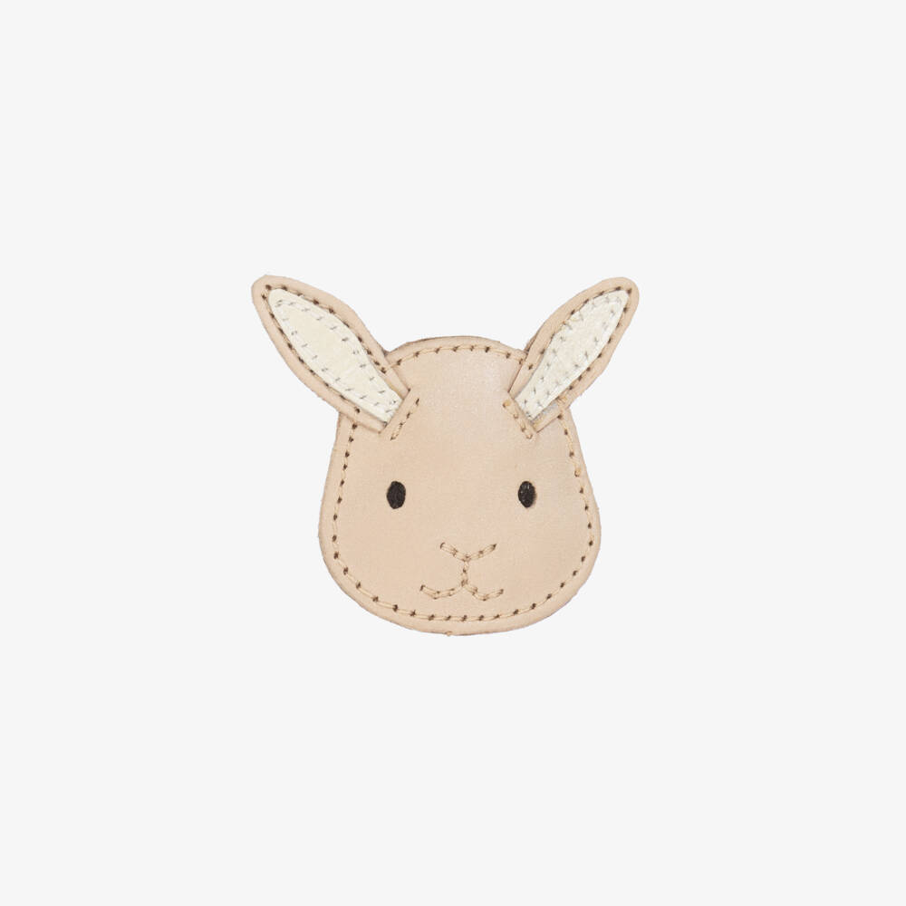 Donsje-Girls Pink Leather Bunny Hair Clip (4cm) | Childrensalon