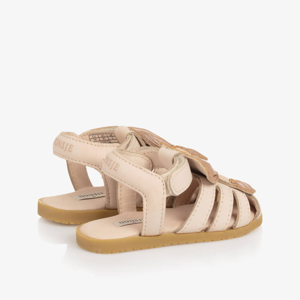 Donsje-Girls Pink Leather Hummingbird First Walkers | Childrensalon