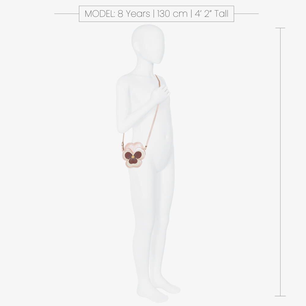 Donsje-Girls Pink Leather Violet Purse (13cm) | Childrensalon