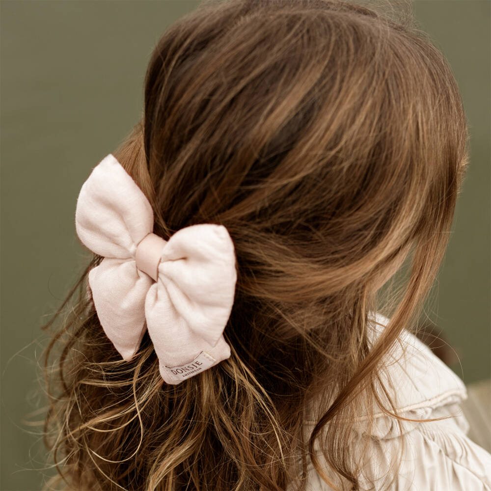 Donsje-Girls Pink Padded Bow Hairclip (11cm) | Childrensalon