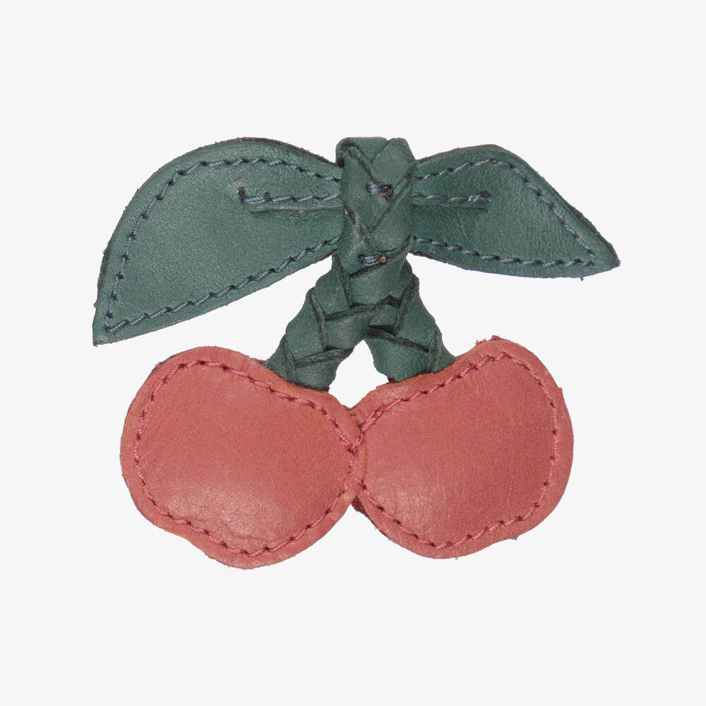 Donsje-مشبك شعر جلد لون أحمر للبنات (6 سم) | Childrensalon