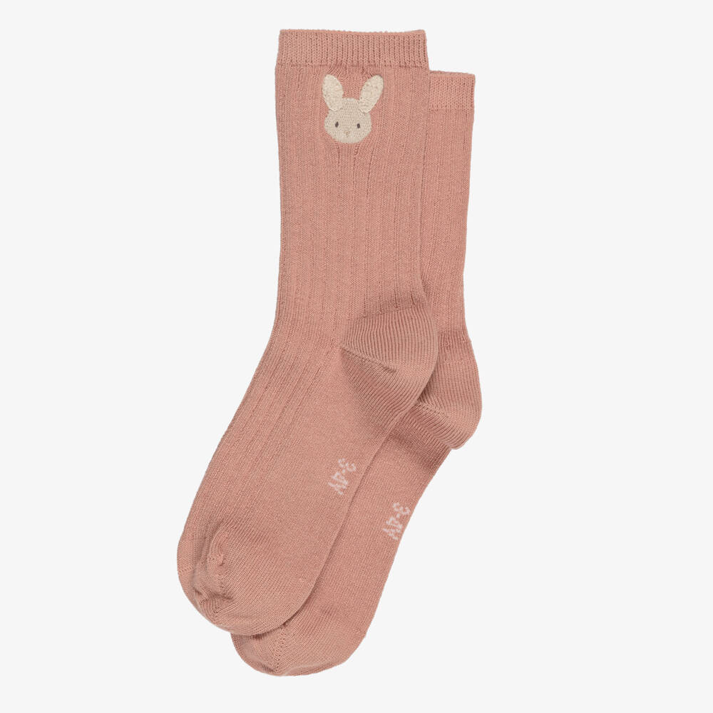 Donsje-Girls Rose Pink Bunny Socks | Childrensalon