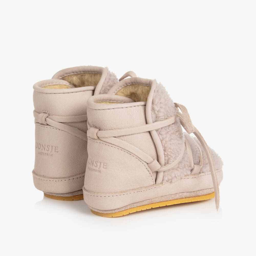 Donsje-Grey Sherpa Fleece Pre-Walkers | Childrensalon