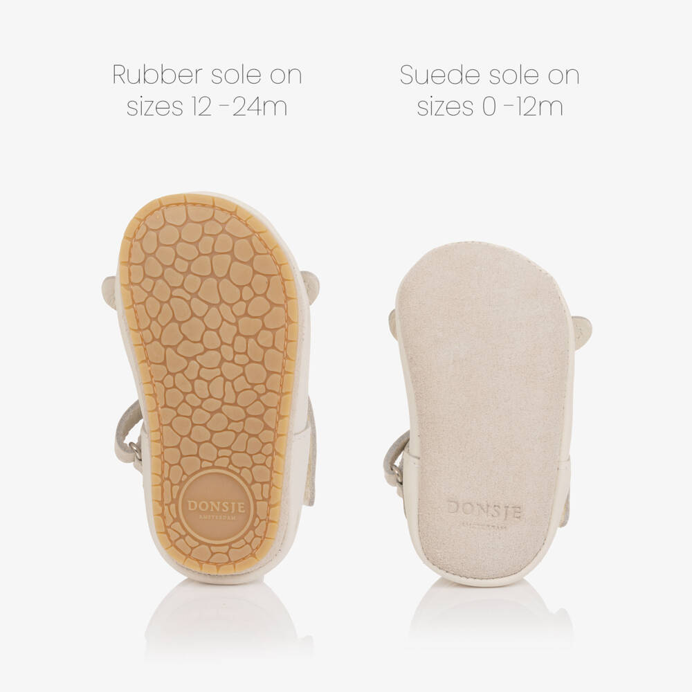Donsje-Ivory Leather Lammy Pre-Walker Shoes | Childrensalon