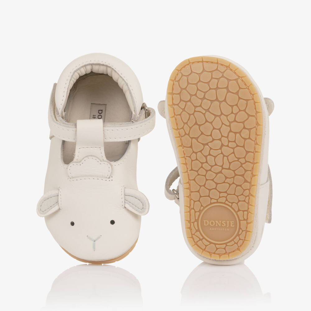 Donsje-حذاء جلد لمرحلة قبل المشي لون عاجي | Childrensalon
