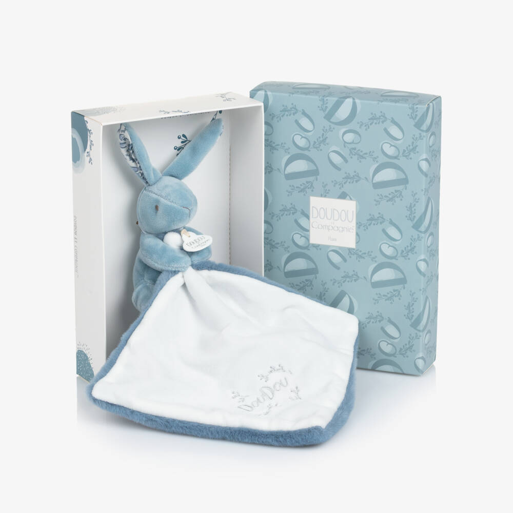 Doudou et Compagnie-Blue Bunny Comforter (32cm) | Childrensalon