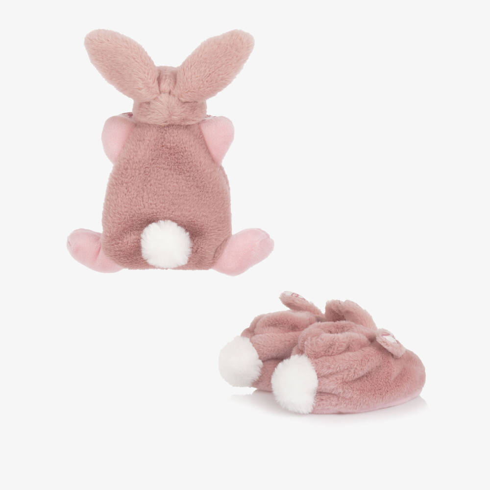 Doudou et Compagnie-Girls Pink Plush Bunny Slippers & Comforter Set (15cm)  | Childrensalon