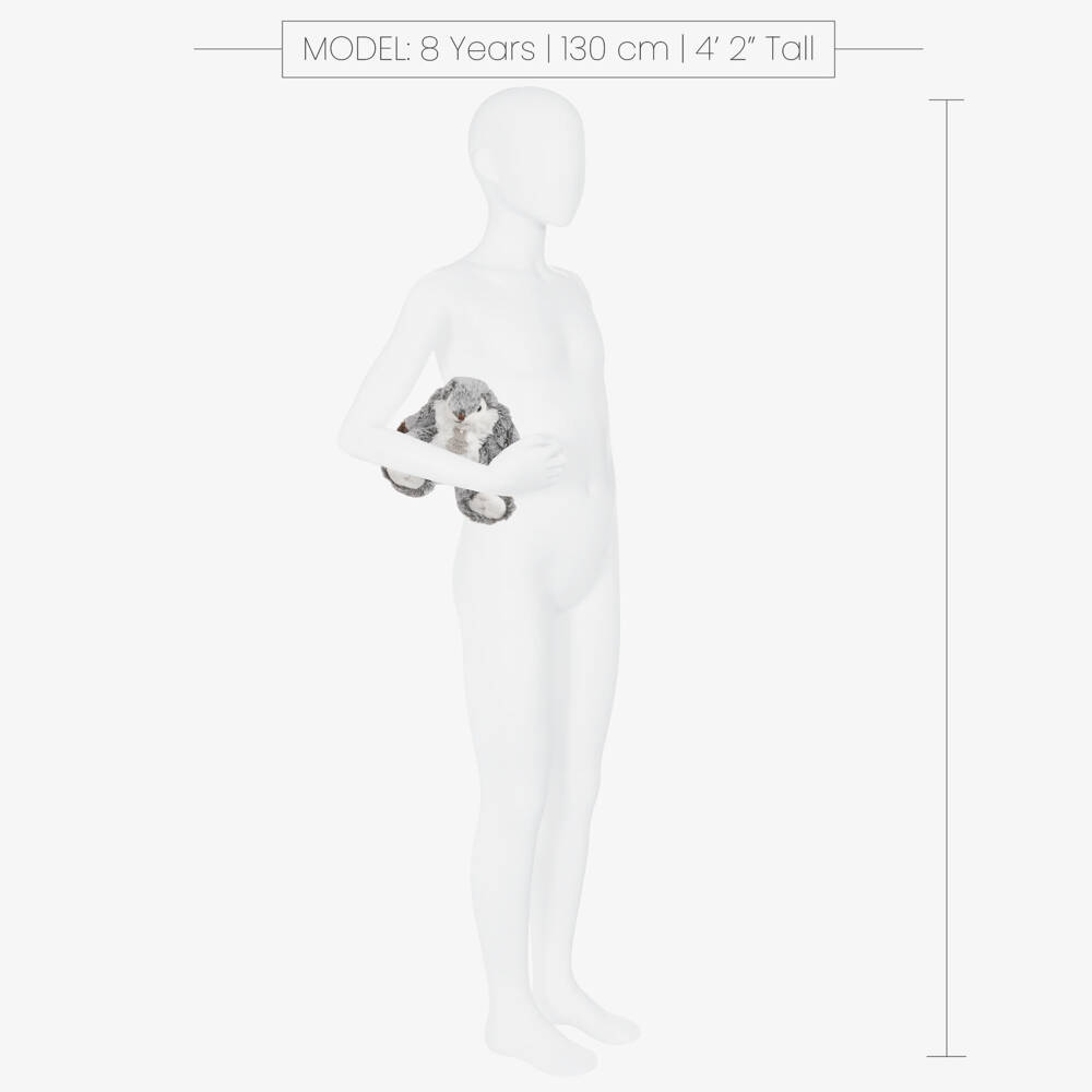Doudou et Compagnie-Grey & White Fluffy Bunny Soft Toy (20cm) | Childrensalon