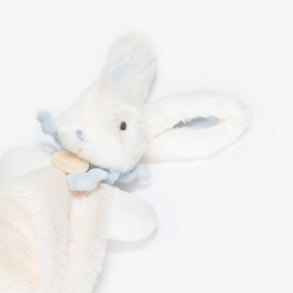 Doudou et Compagnie-Ivory & Blue Plush Bunny Doudou (26cm) | Childrensalon