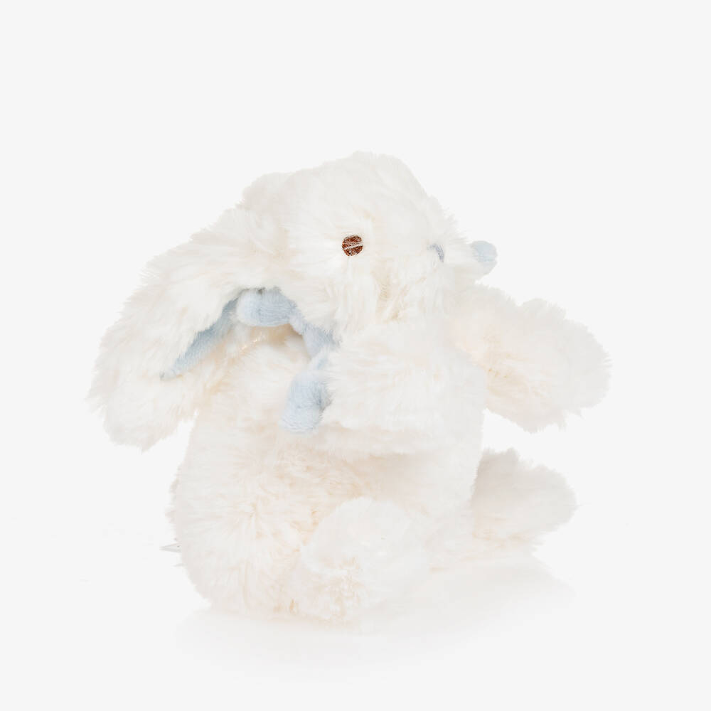Doudou et Compagnie-Ivory & Blue Plush Bunny Soft Toy (16cm) | Childrensalon