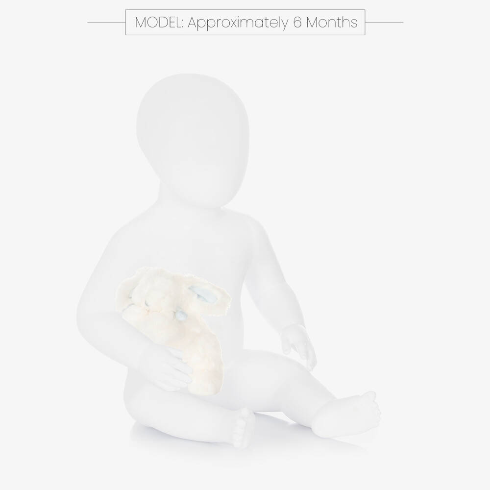 Doudou et Compagnie-Ivory & Blue Plush Bunny Soft Toy (16cm) | Childrensalon