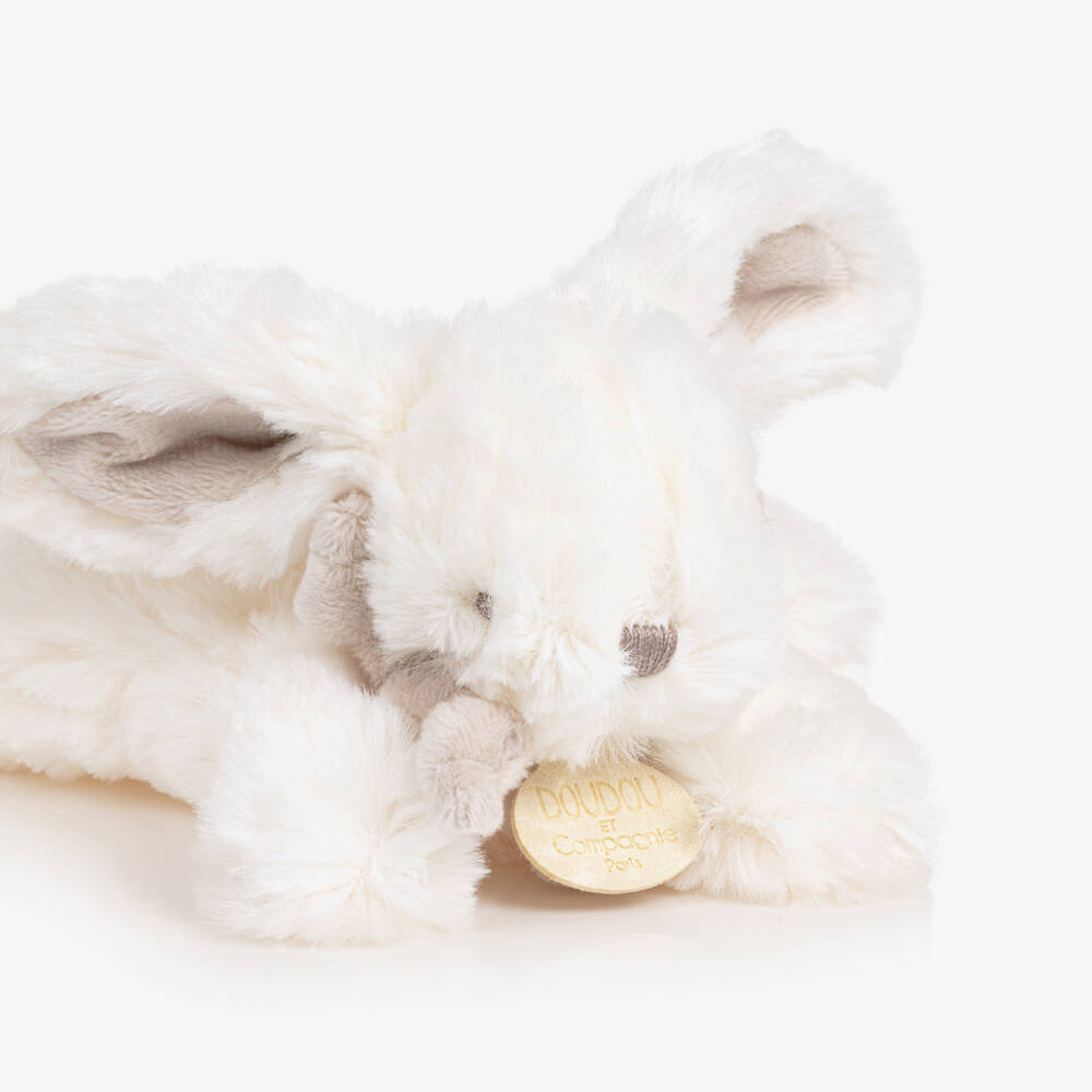 Doudou et Compagnie-لعبة أرنب فرو صناعي لون عاجي (16سم) | Childrensalon