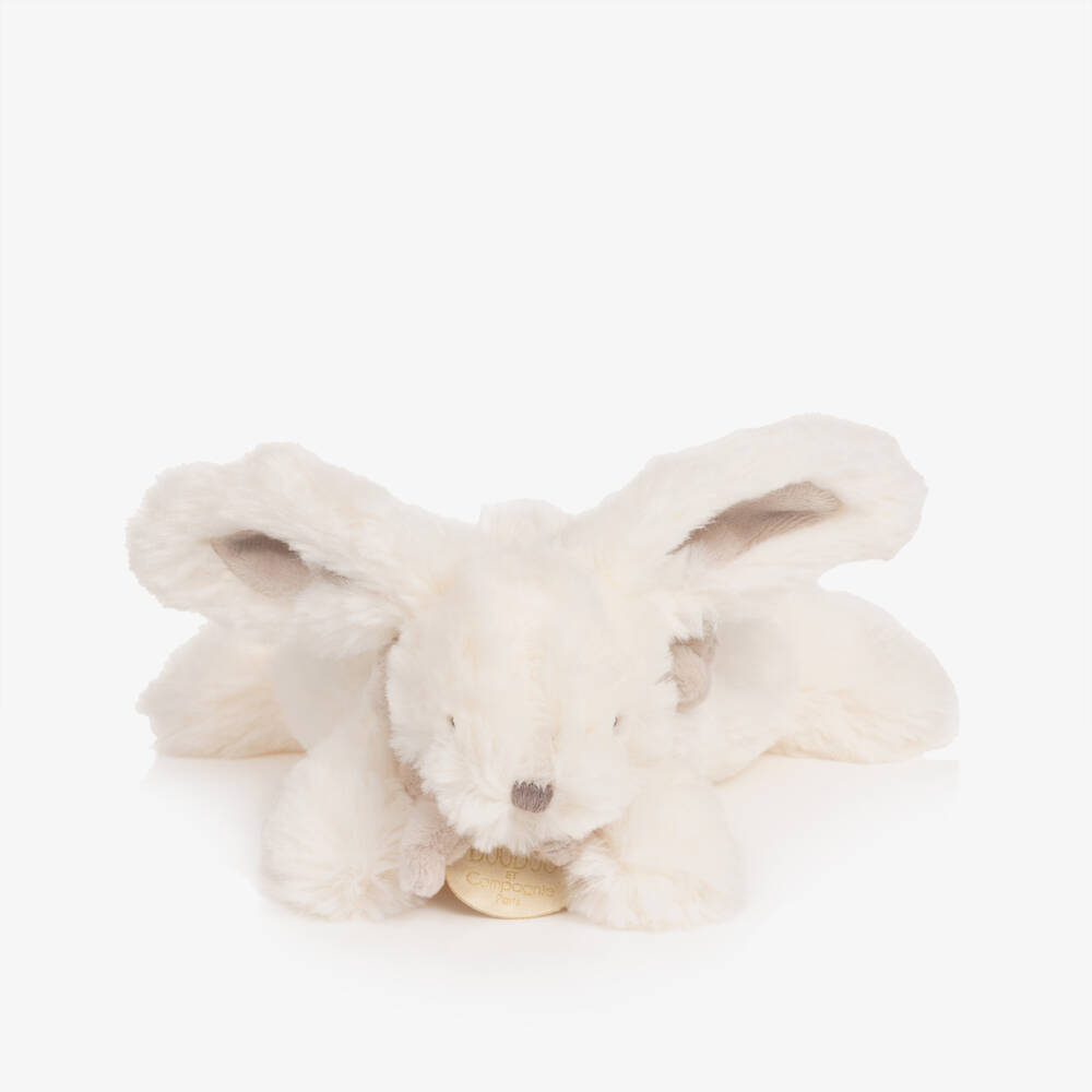 Doudou et Compagnie-لعبة أرنب فرو صناعي لون عاجي (16سم) | Childrensalon