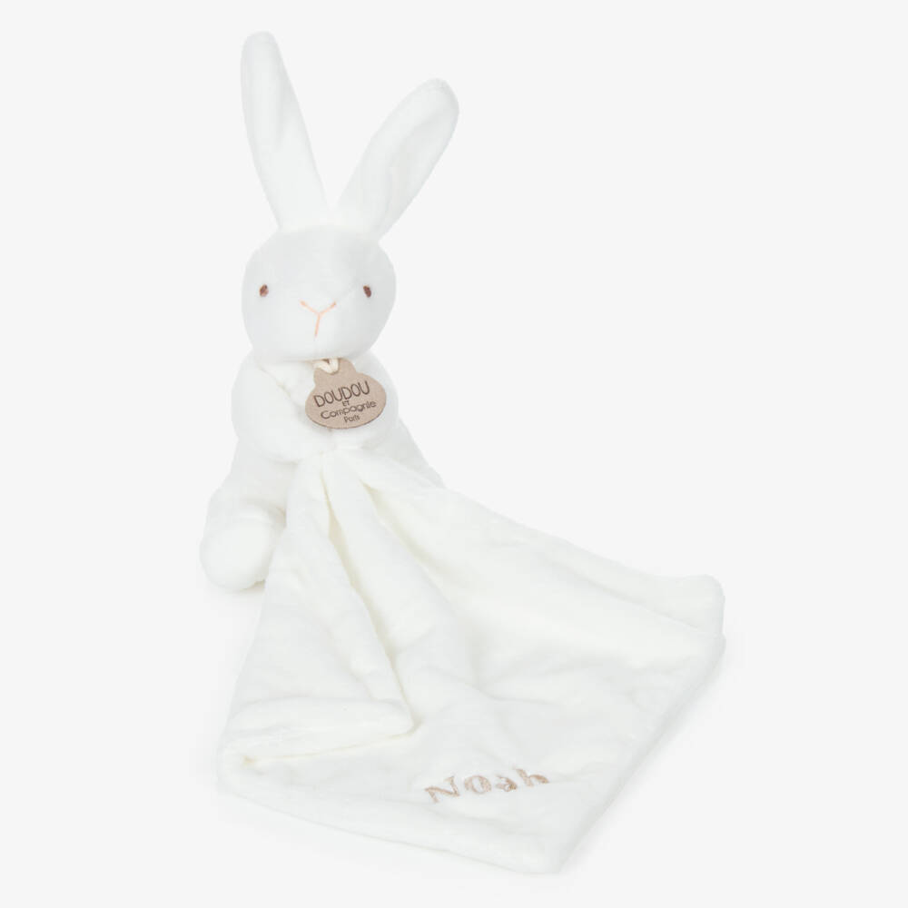 Doudou et Compagnie-Personalised Velour Bunny Comforter (22cm) | Childrensalon