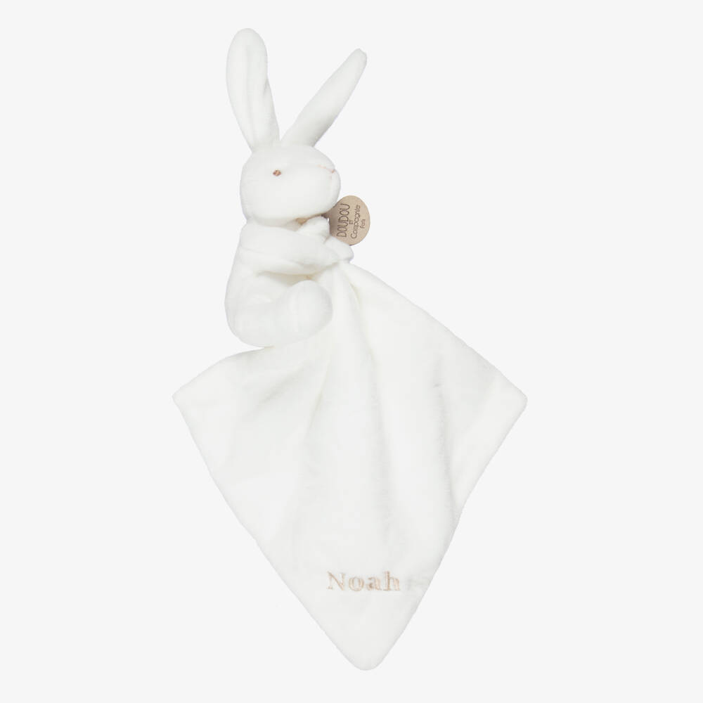 Doudou et Compagnie-Personalised Velour Bunny Comforter (22cm) | Childrensalon