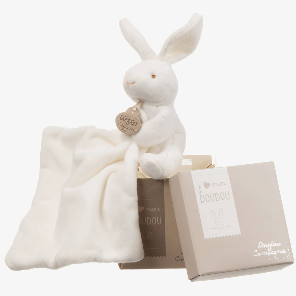 Doudou et Compagnie-Velour Bunny Comforter (22cm) | Childrensalon